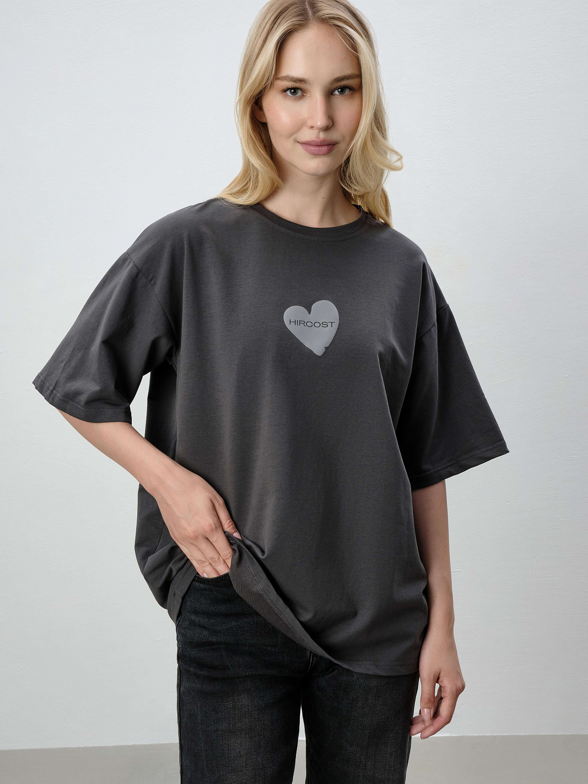 Футболка Cерое Сердце (3XL, Графитовый)