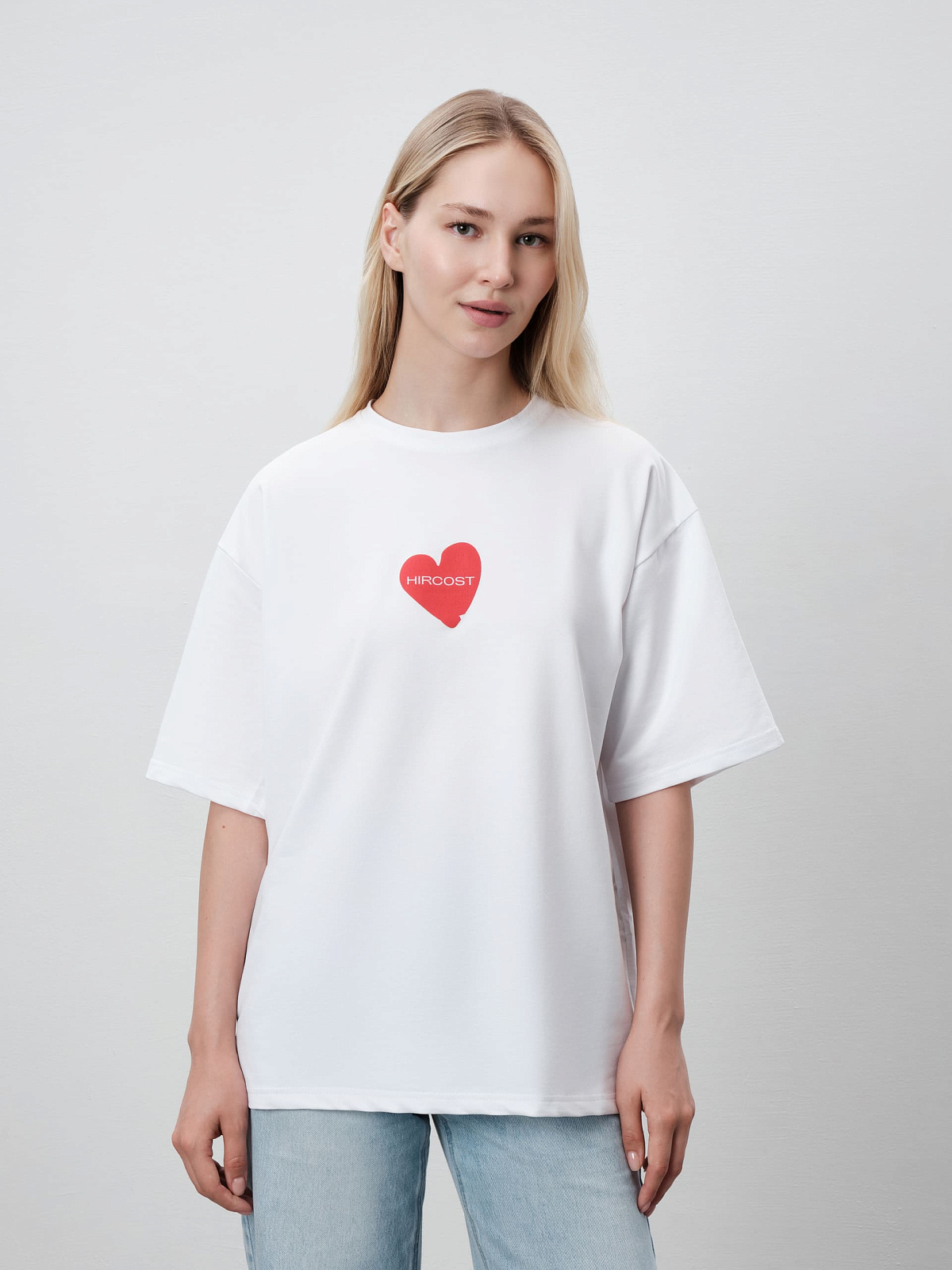 Футболка Красное Сердце (XL, Белый)