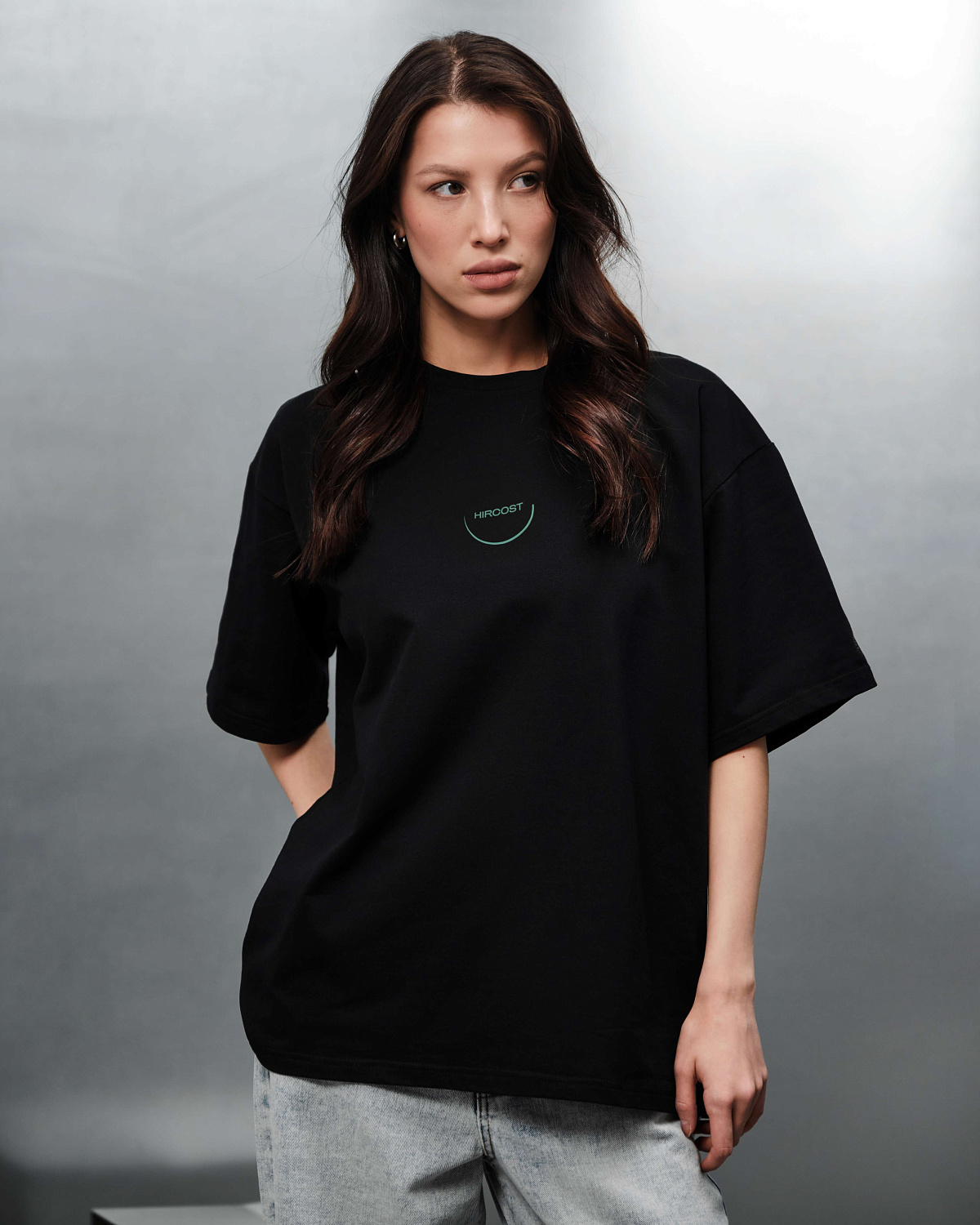 Футболка оверсайз На игле (XL, Черный Garment)