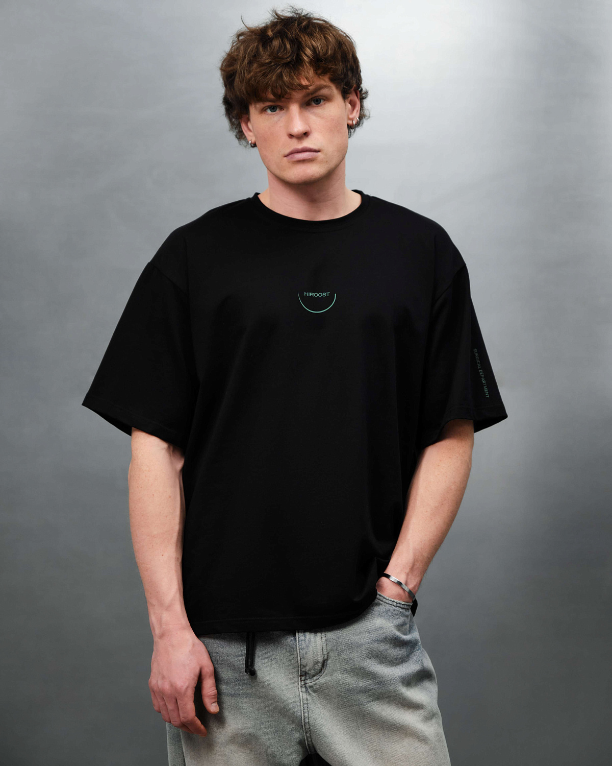 Футболка оверсайз На игле (XL, Черный Garment)