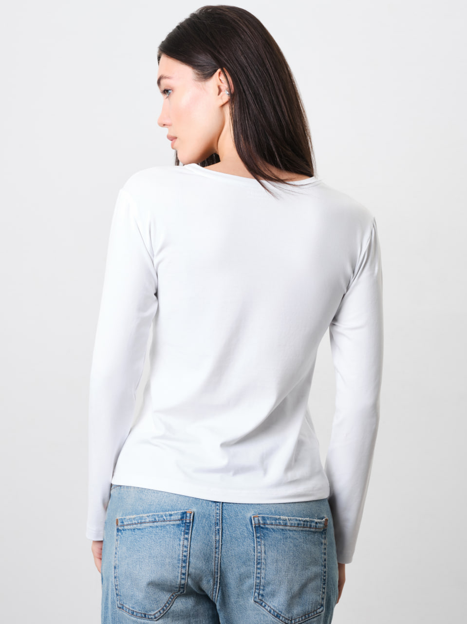 Лонгслив Женский (XL, Белый)