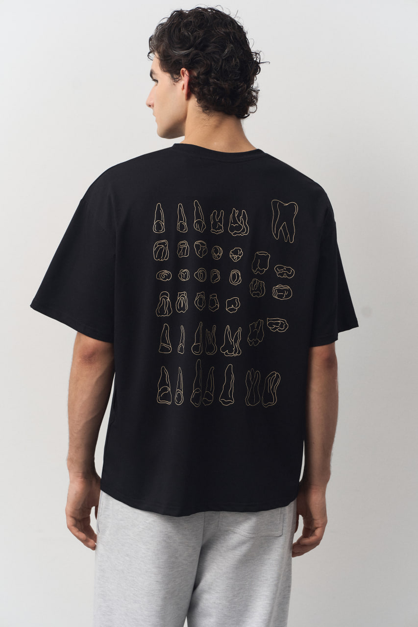 Футболка Зубы (XL, Черный)