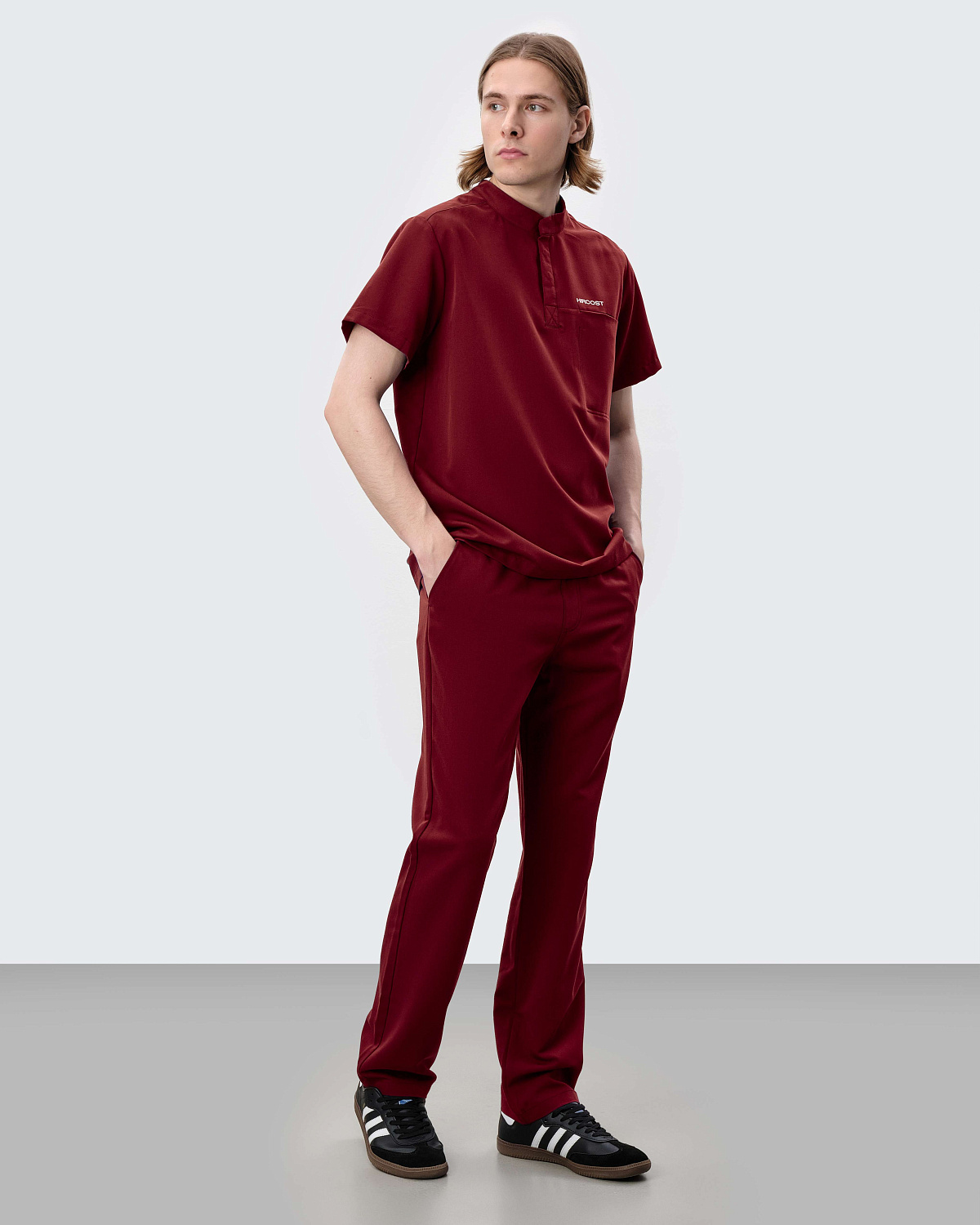 Брюки прямые мужские (3XL, Бордовый)