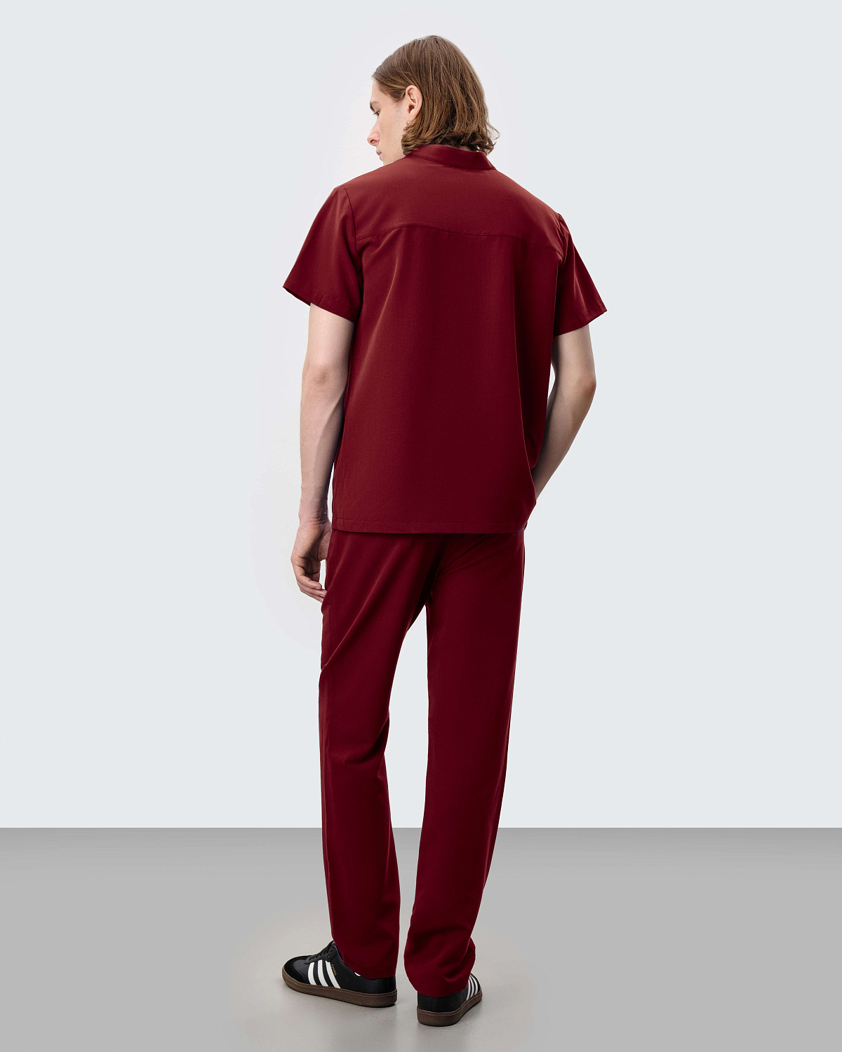 Брюки прямые мужские (3XL, Бордовый)