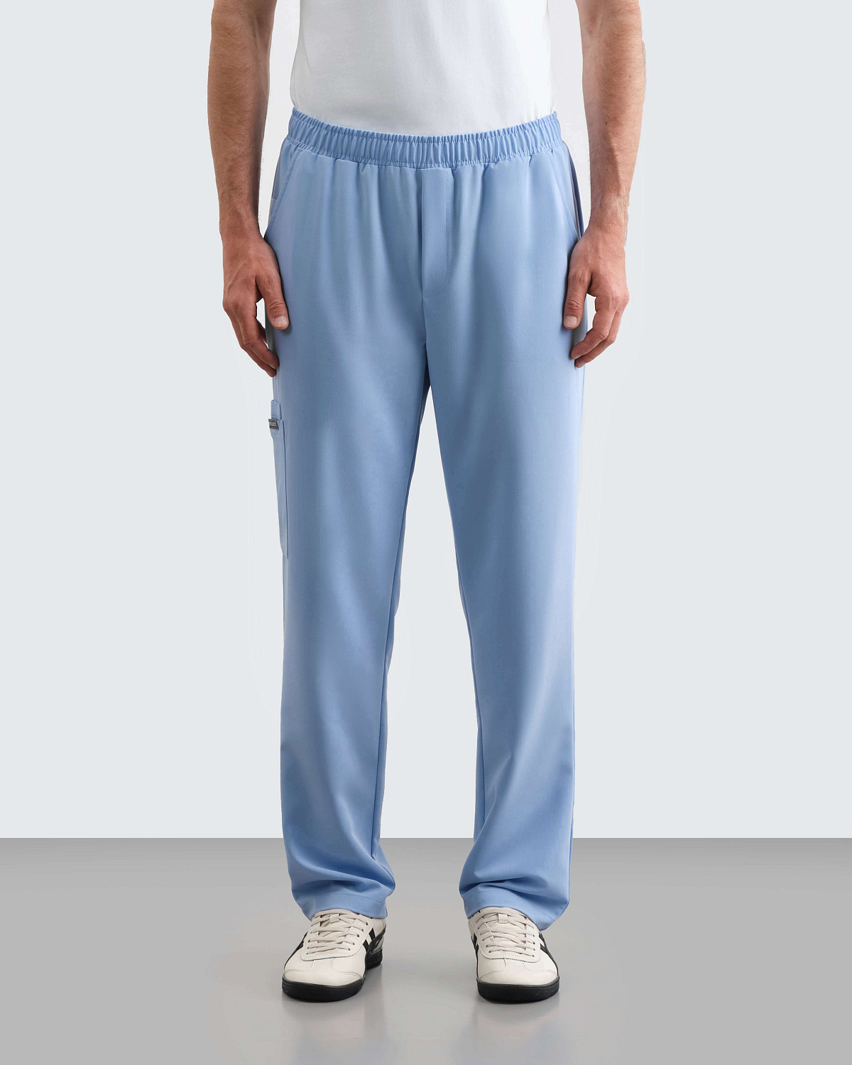 Брюки свободные мужские (XL, Небесный)