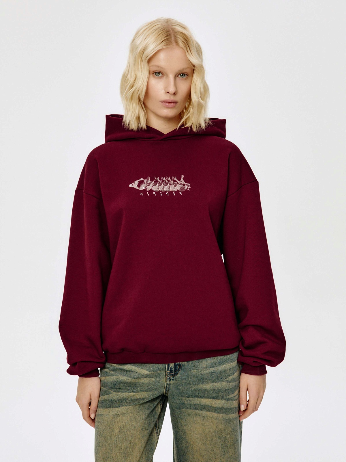 Худи Анатомия (L-XL, Бордовый)