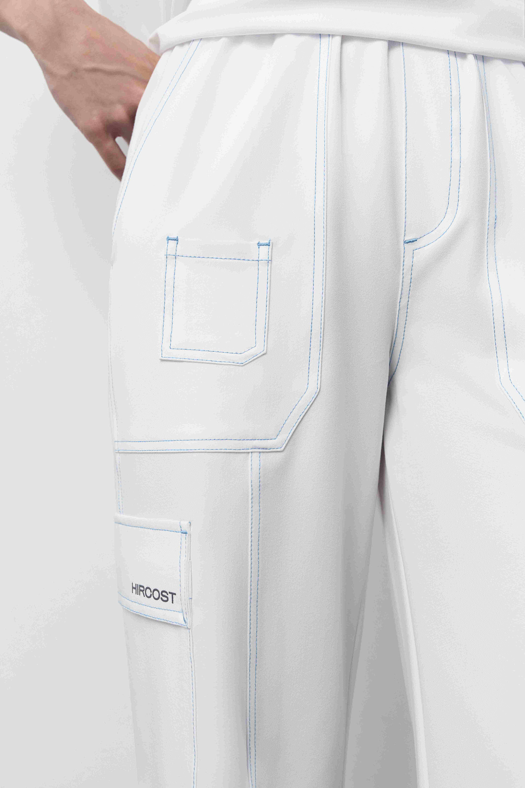 Брюки Сутура с контрастным швом (2XL, Белый)