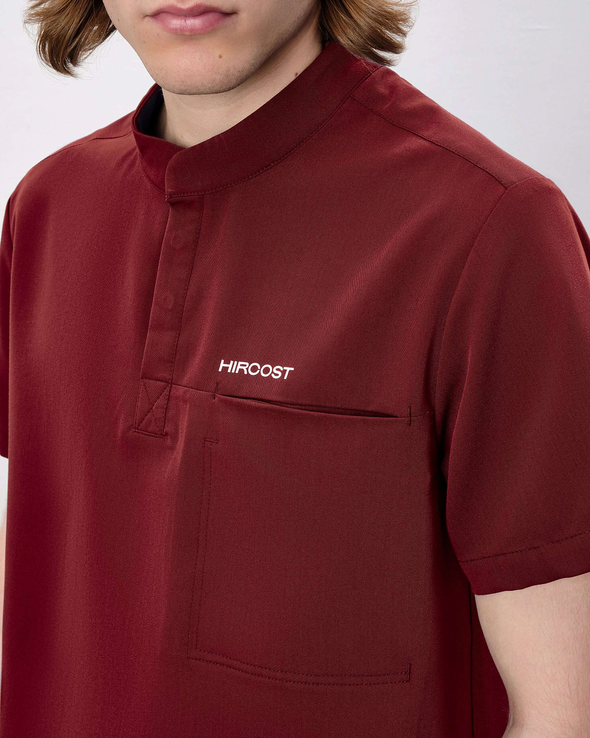 Топ с воротником стойкой мужской (2XL, Бордовый)