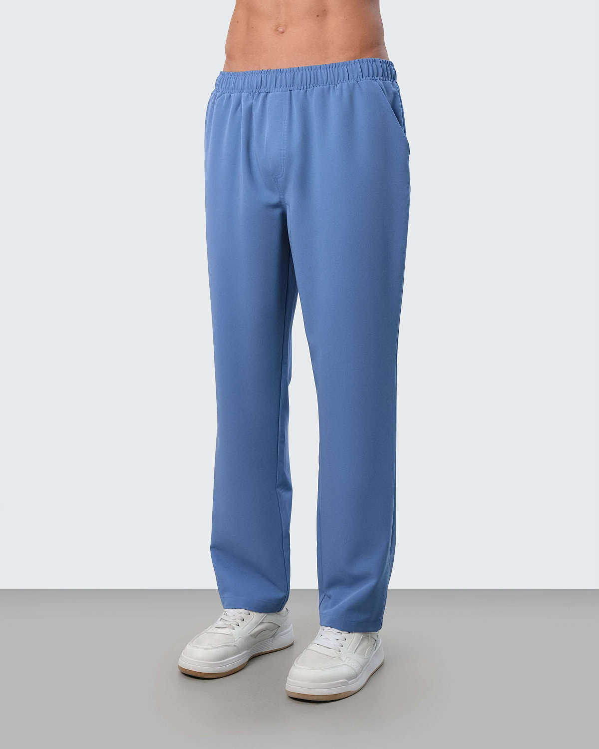 Брюки прямые мужские (XL, Голубой)