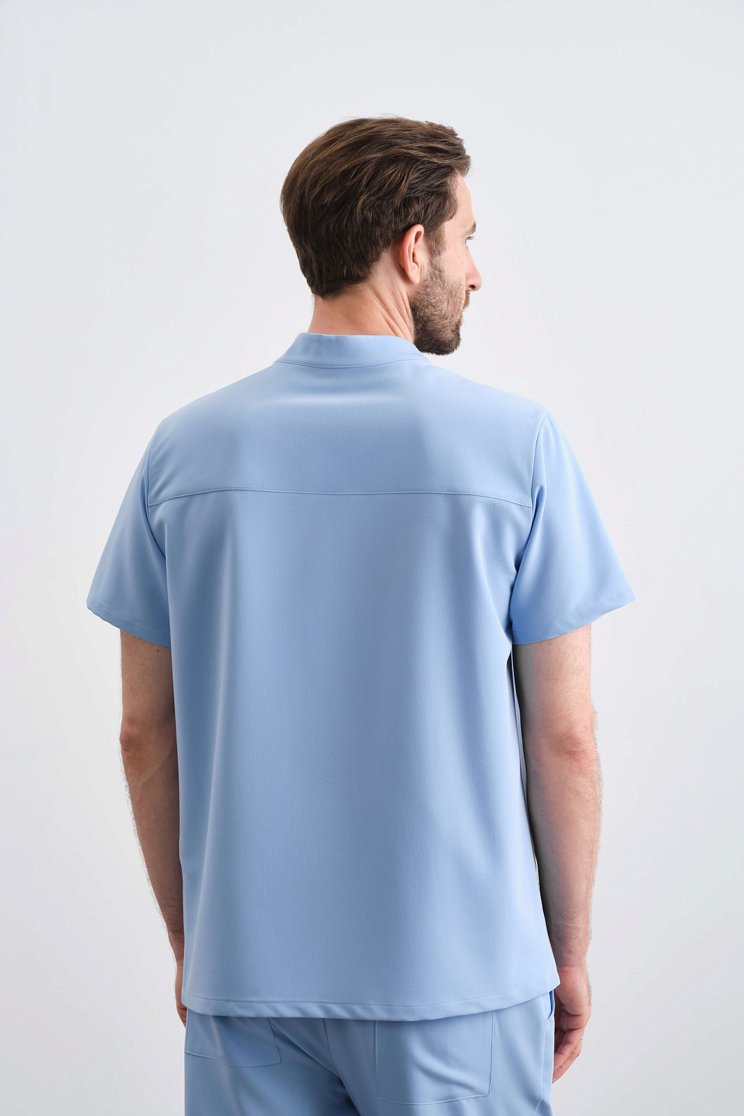 Топ с воротником стойкой мужской (3XL, Небесный)