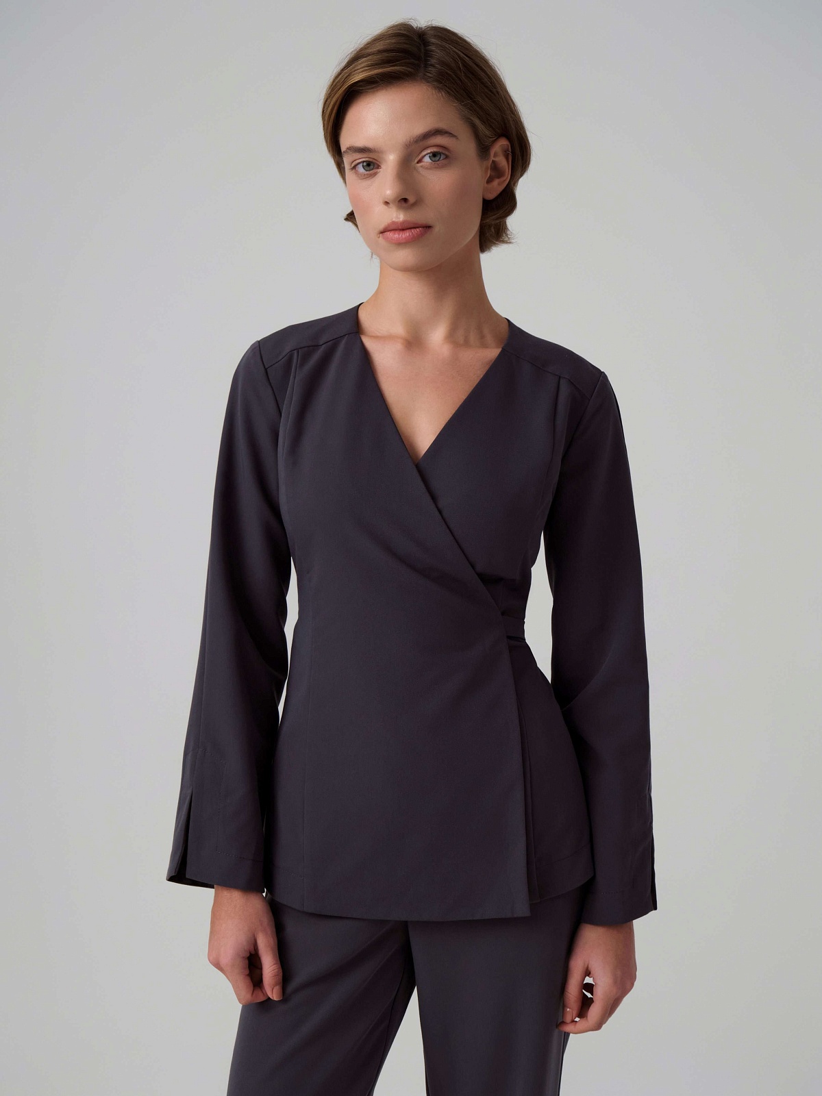 Топ Кимоно с длинным рукавом (XL, Космический Серый)