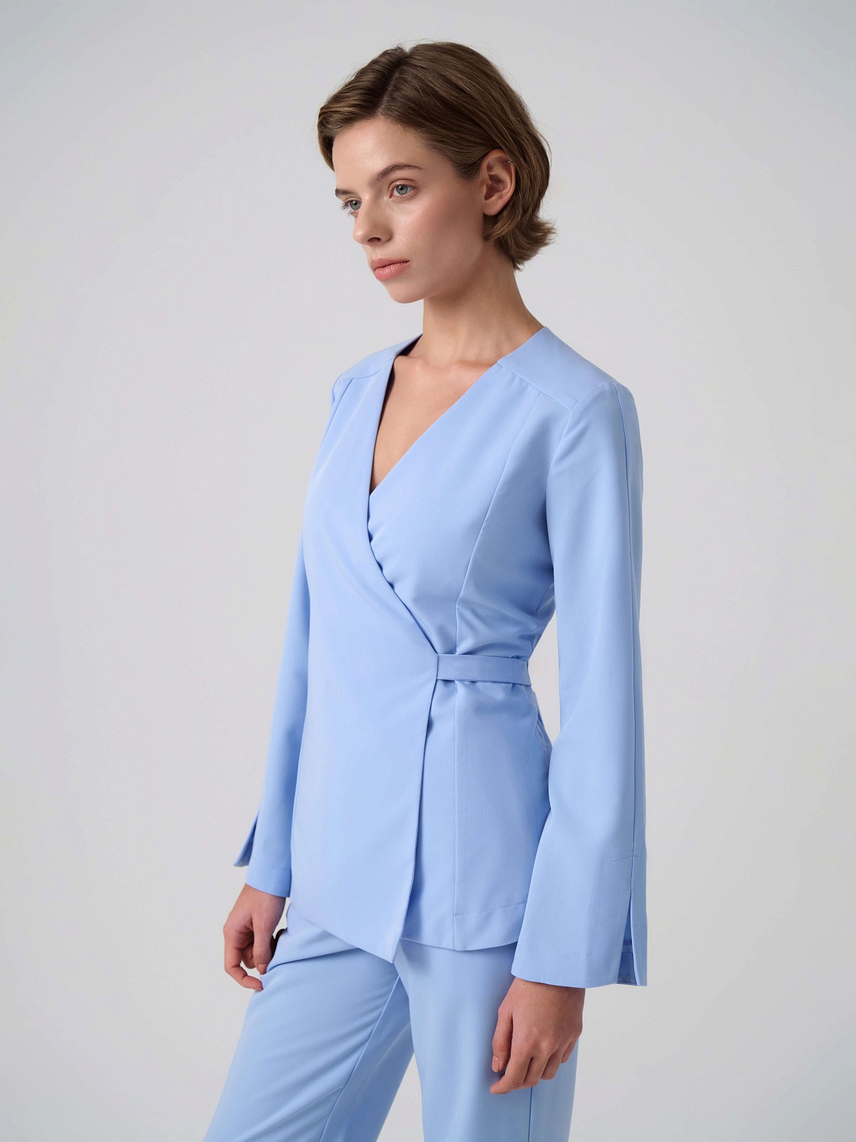 Топ Кимоно с длинным рукавом (XL, Классический голубой)