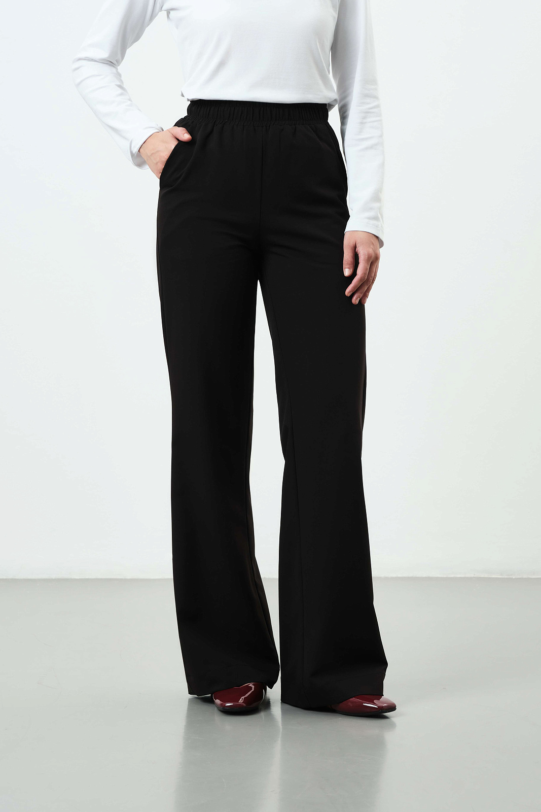 Брюки палаццо 111 (2XL, Черный)