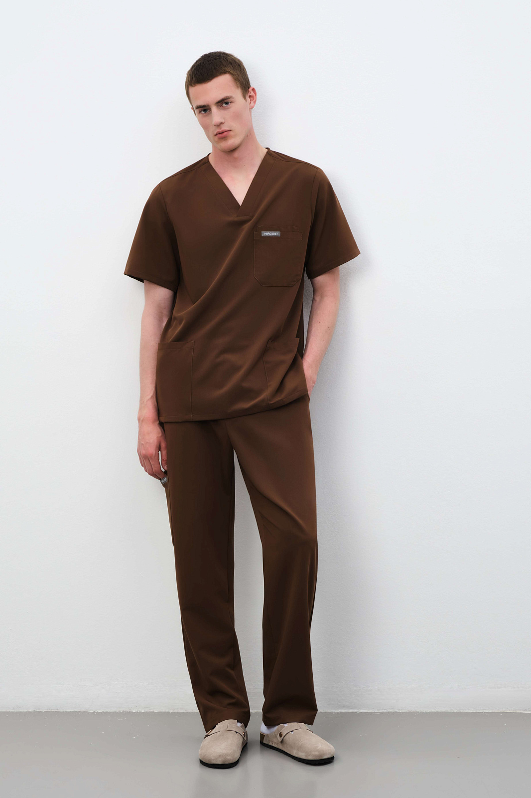 Брюки свободные мужские (2XL, Коричневый)